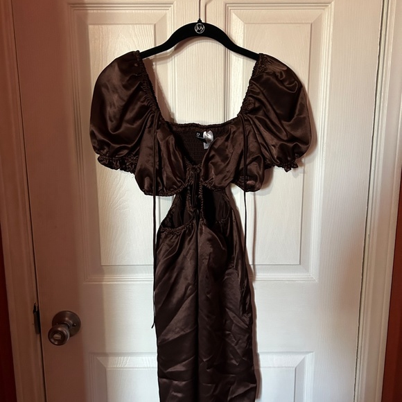 H&M DIVIDED SMALL NWOT SOLD OUT DRESS SIZE S PRETTY STRAPPY BROWN PARTY - Picture 11 of 11
